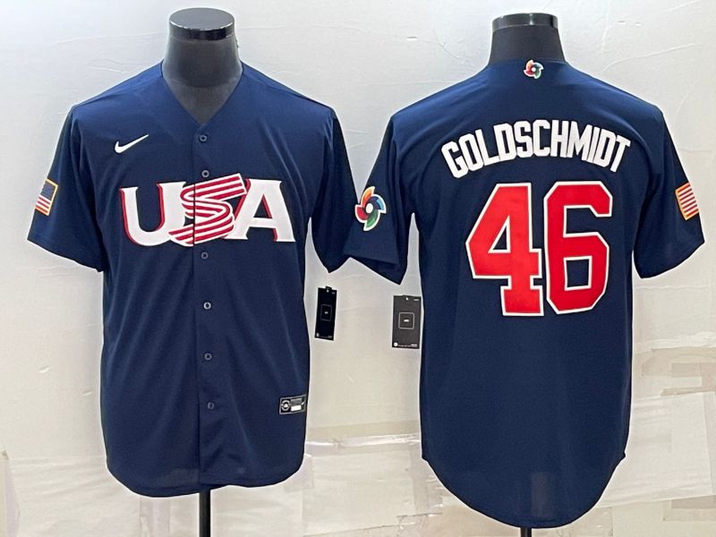 Men 2023 World Cub USA #46 Goldschmidt Blue Nike MLB Jersey7